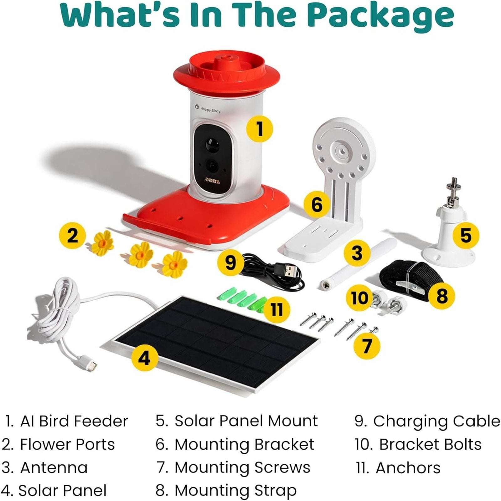 AI Smart Hummingbird Feeder Solar Camera w/ Video 160° Motion Sensor Nightvision