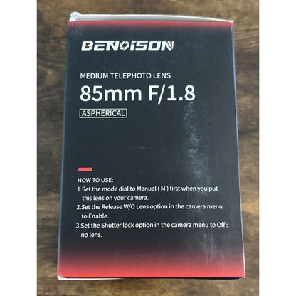 Benoison 85mm F/1.8 Manual Focus Lens Canon RF Mount EOS R/Ra/RP/R3/R5/R5 C/R6/R