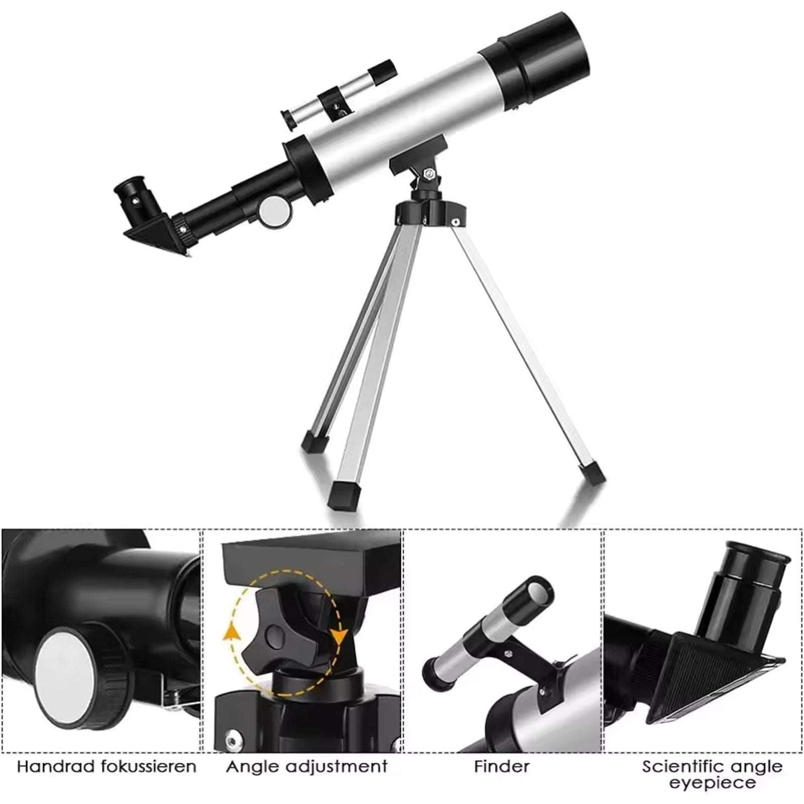 90X F36050 Astronomical Telescope w Portable Tripod, Lens, Filters & Eyepiece