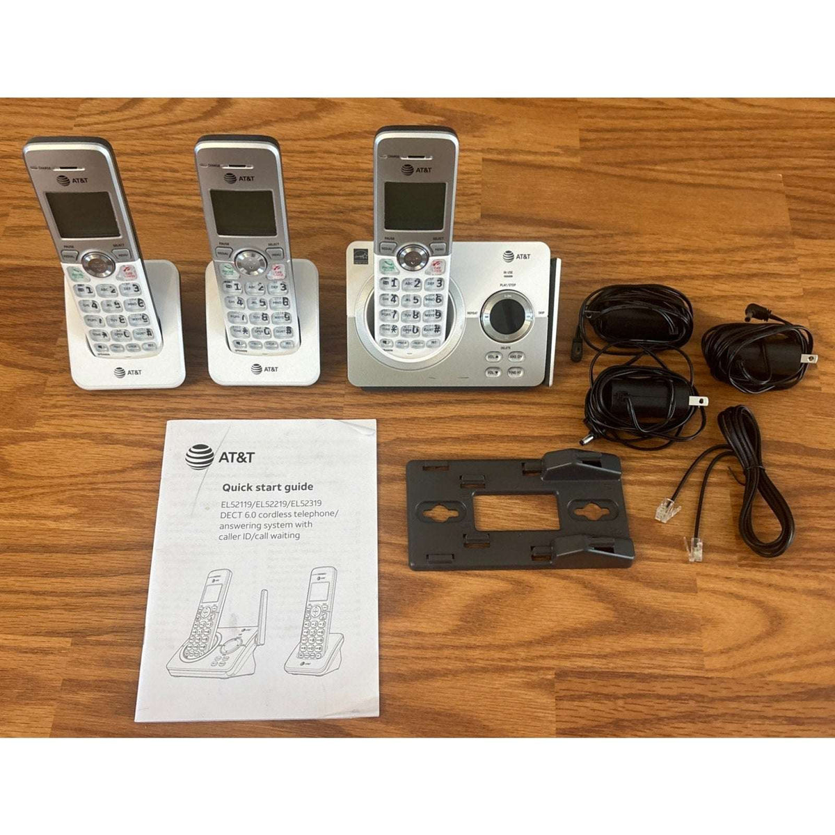 AT&T EL52319 DECT 6.0 Cordless Phone System with Answering Machine 3 Handsets