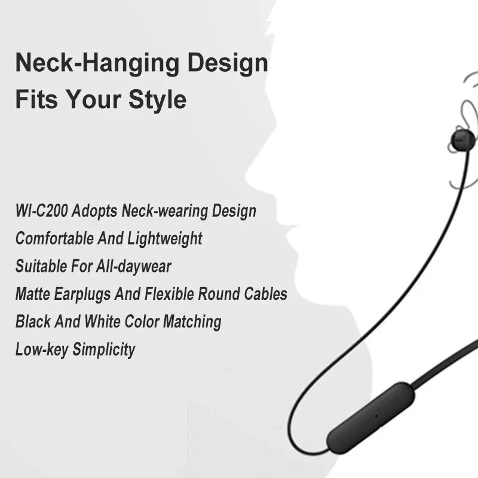 Sony WI-C200 Wireless In-ear Stereo Magnetic Headset Earbuds BT5.0 Calls w/ Mic
