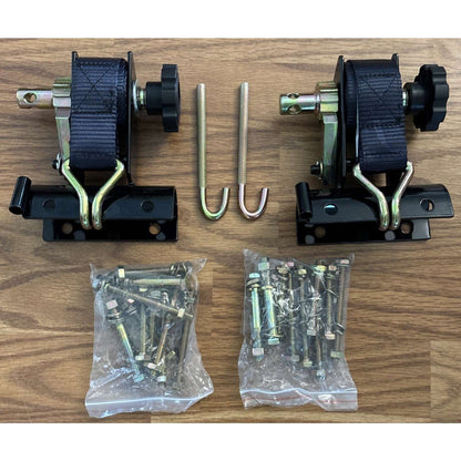 Ladder Rack Ratchet Straps w/ Double J-Hook 1.5" x 7.5' For 2" Round Tube Mount