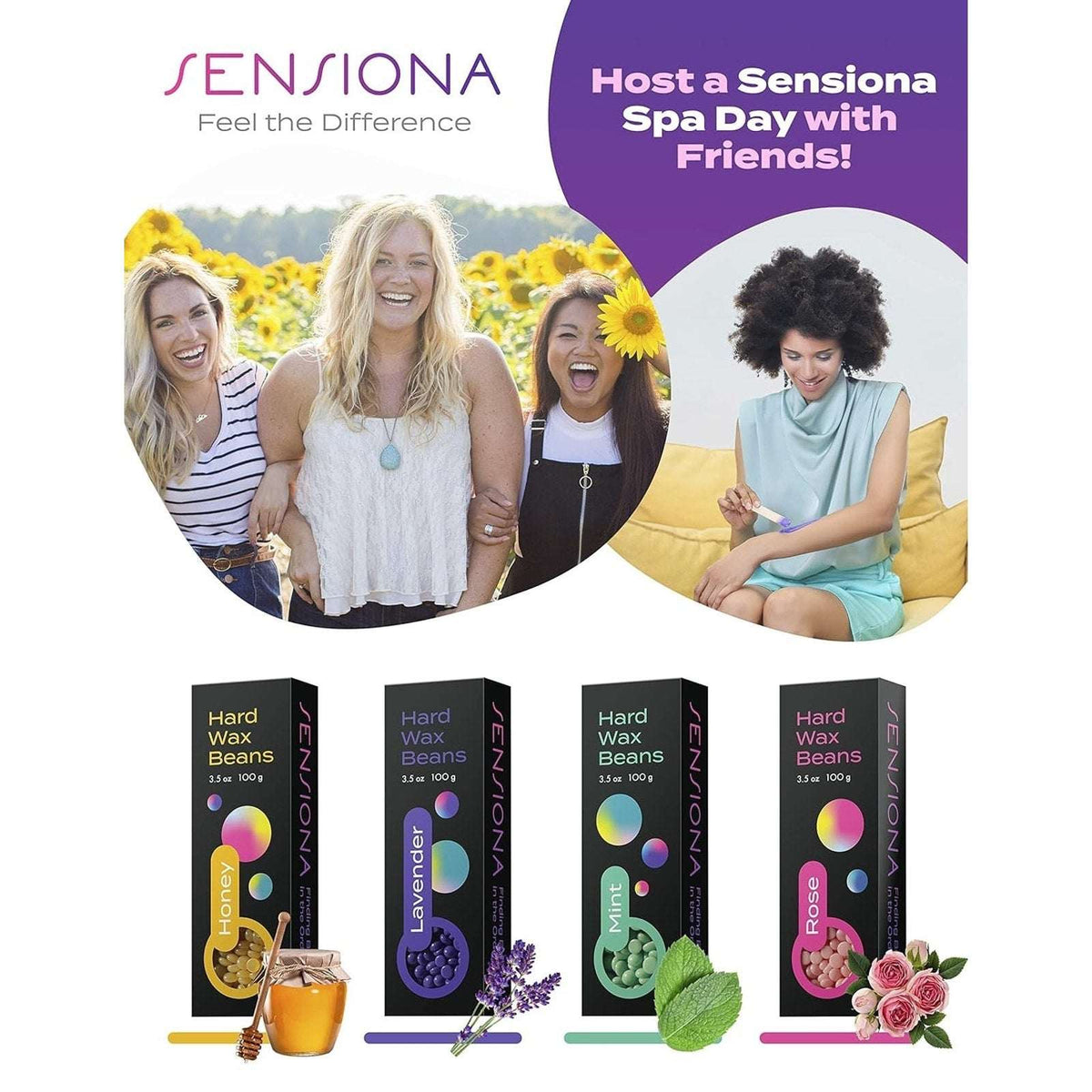 Sensiona Hot Wax Hair Removal Complete Professional Kit - Adjustable Temperature