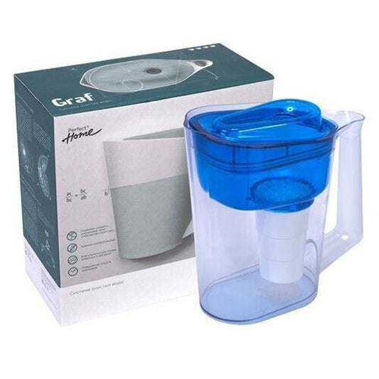 PERFECT ORGANICS GRAF Water Purifier Pitcher Complete w Filter Cartridge - Blue