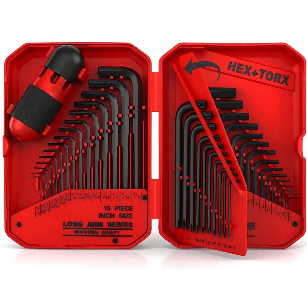 41-Piece Allen Wrench Set SAE Metric Torx Key + Hex Key T-Handle Set T9-T50
