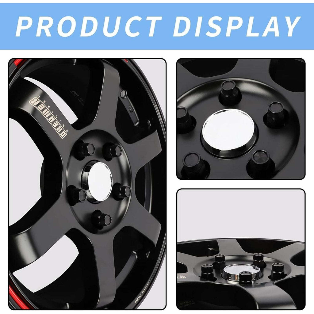 20PC Steel Anti-Theft Spline Closed End Lug Nuts M12X1.5 +Socket Black Wheel Rim