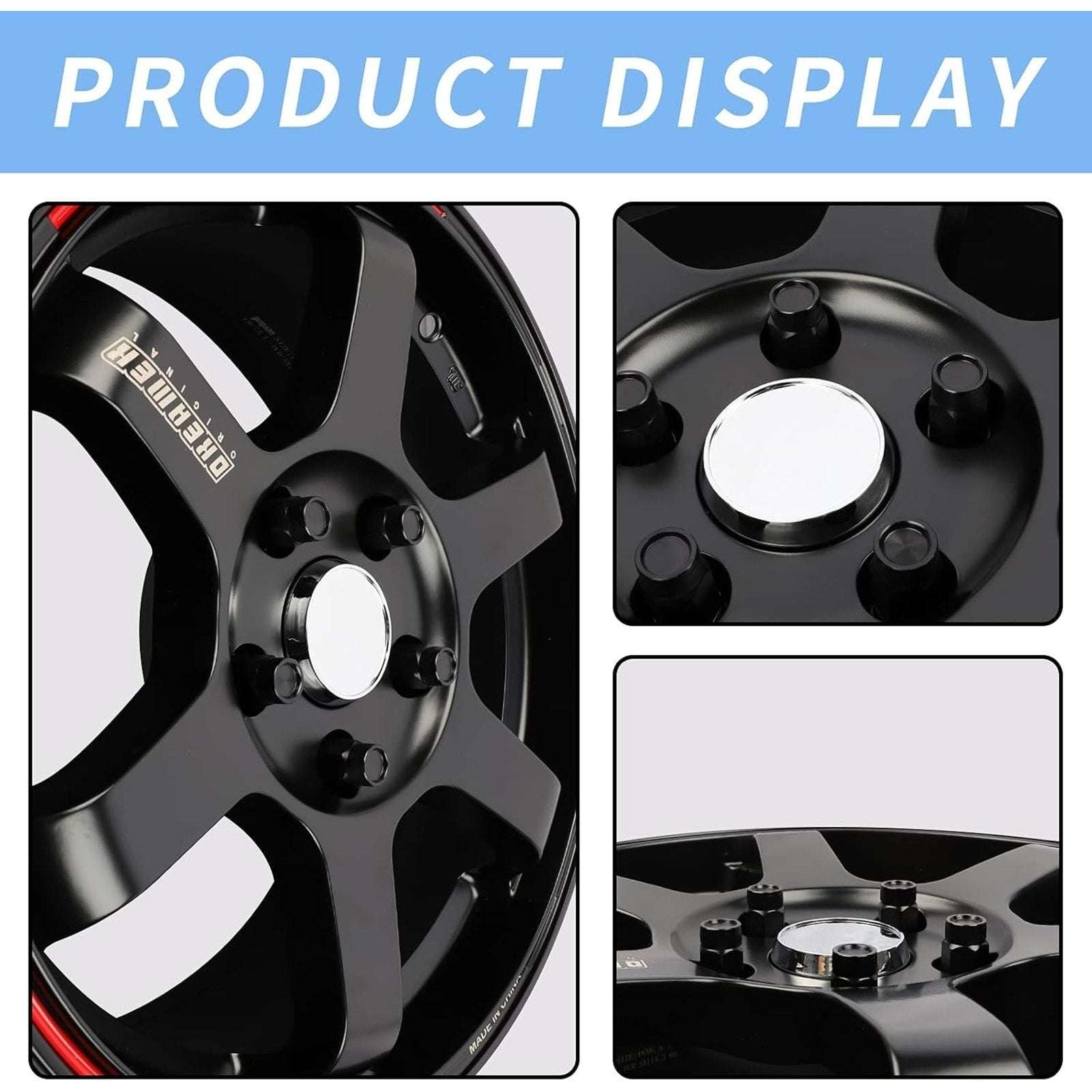 20PC Steel Anti-Theft Spline Closed End Lug Nuts M12X1.5 +Socket Black Wheel Rim