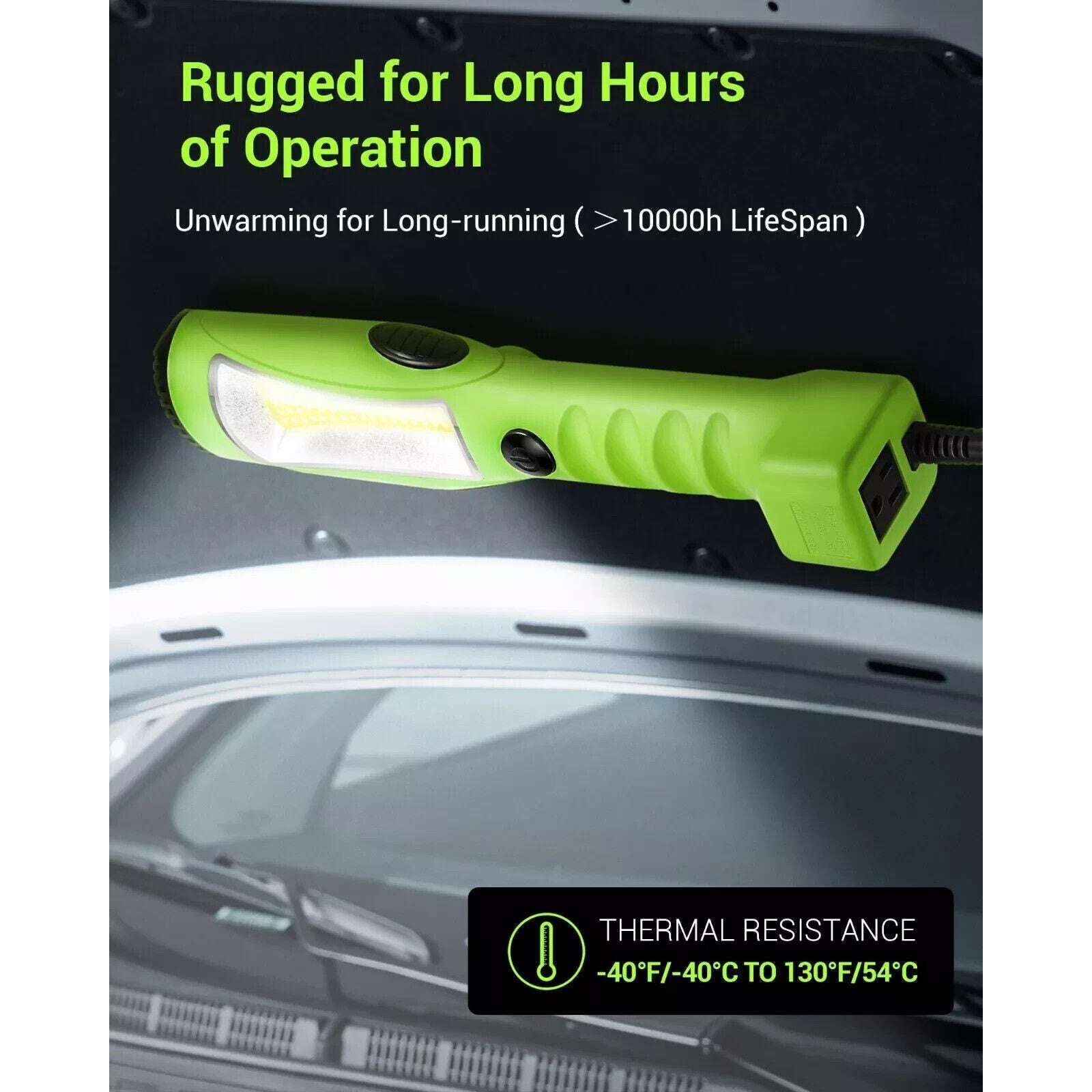 EDISHINE 2000LM LED Work Light, 15ft Cord, Dimmable, Handheld, Magnetic Hanging