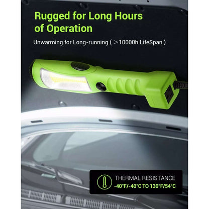 EDISHINE 2000LM LED Work Light, 15ft Cord, Dimmable, Handheld, Magnetic Hanging