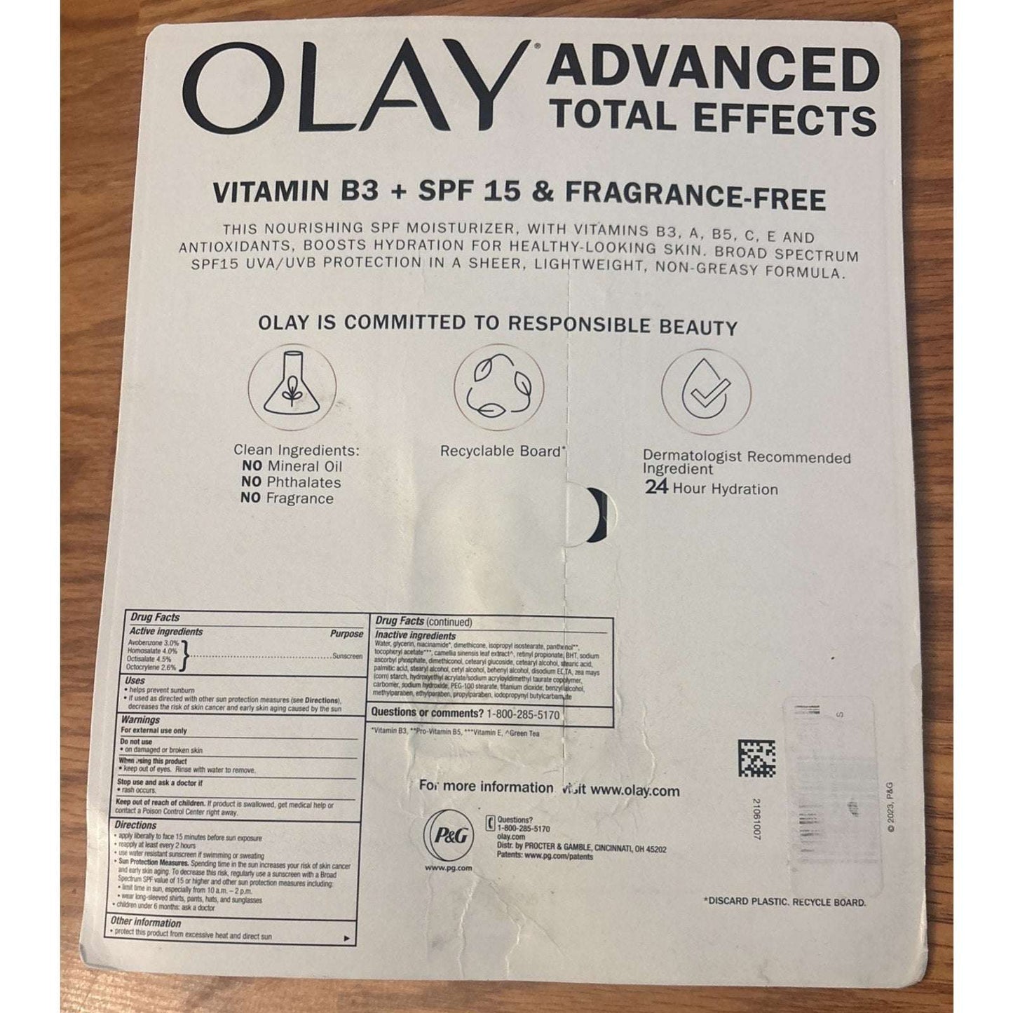 Olay Advanced Total Effects Facial Moisturizer + SPF15 - New/Sealed 3.4 fl oz