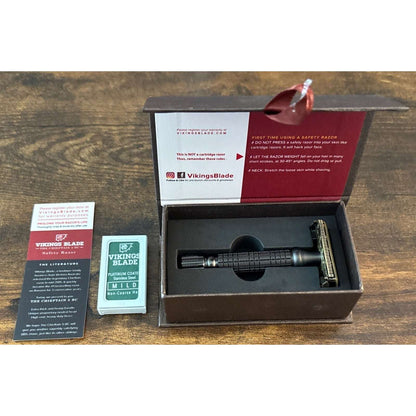 Vikings Blade The CHIEFTAIN 5 BC Safety Razor Ancient Dust Vintage Bronze Kit