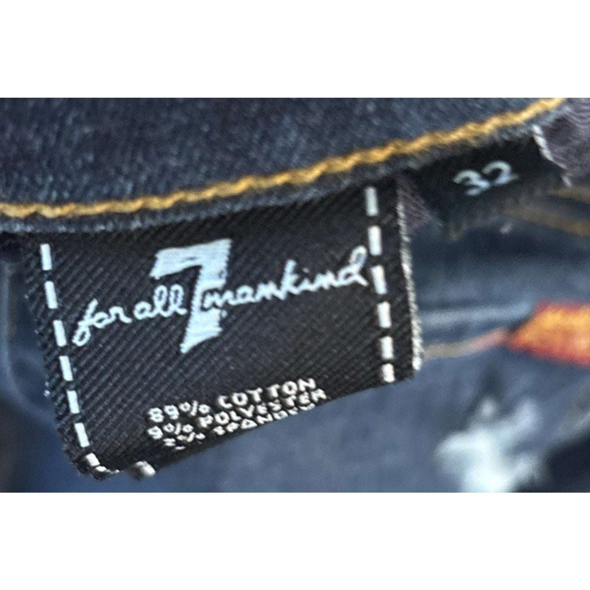 7 For All Mankind High Waist Ankle Skinny Distressed Medium Blue Jeans Size 32
