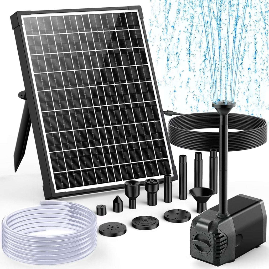 POPOSOAP 20W Solar Fountain Water Pump, 280GPH Submersible w/ Flow Control Valve