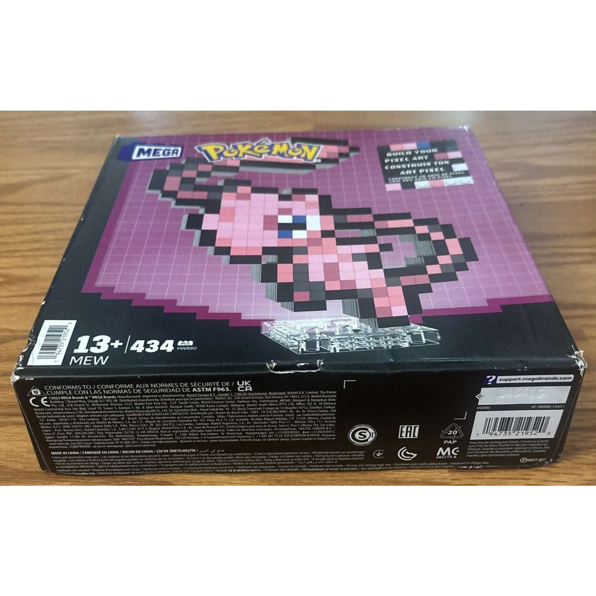 MEGA BLOKS Pokemon Mew Pixel Art 434 Piece Building Toy Set HWR80 - Retired 2025