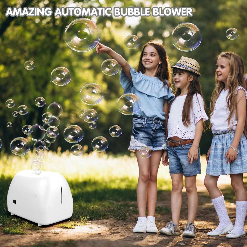 Automatic Bubble Machine Portable Maker 60+ Min Continuous Blaster Dual Power
