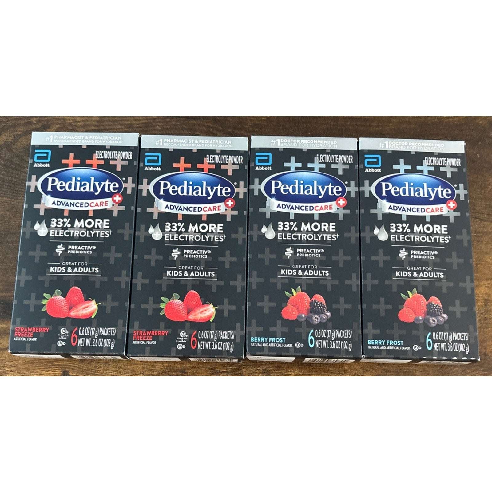 Pedialyte AdvancedCare Plus Electrolyte Powder Berry & Strawberry 24Pk (4 Boxes)