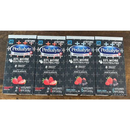 Pedialyte AdvancedCare Plus Electrolyte Powder Berry & Strawberry 24Pk (4 Boxes)