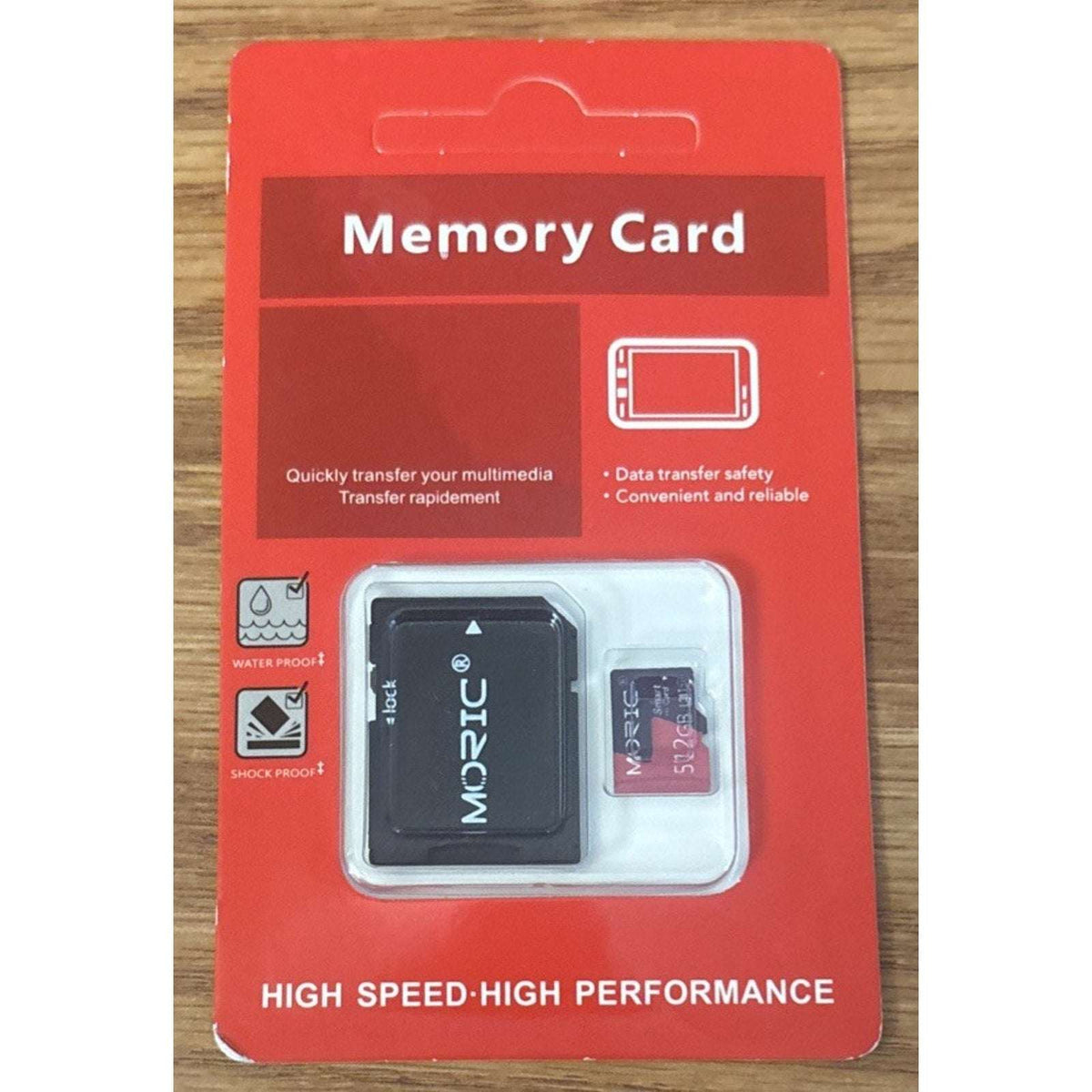 MORIC 512 GB SDXC MicroSD Memory Card + SD Card Adapter Shock & Waterproof