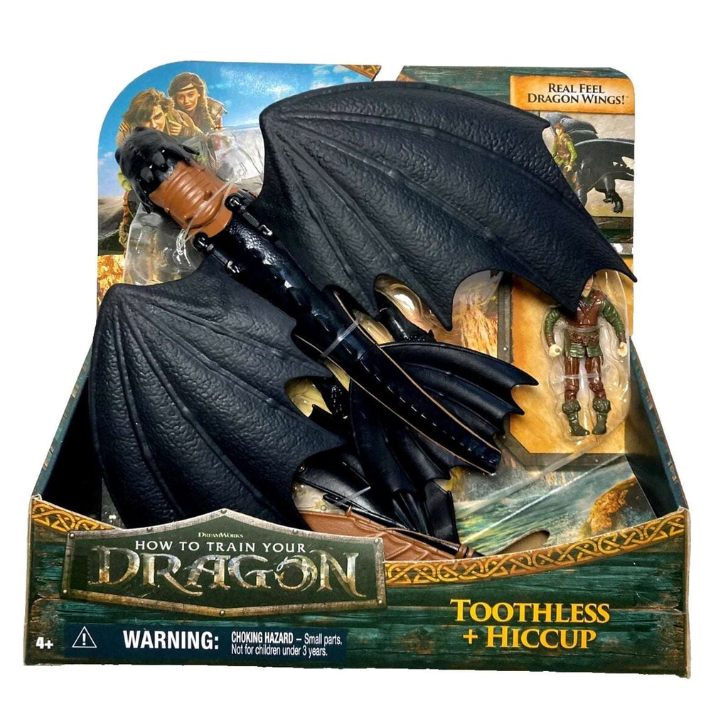 How to Train Your Dragon Toothless + Hiccup Action Figure Feel Real Dragon Wings