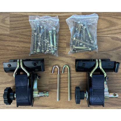 Ladder Rack Ratchet Straps w/ Double J-Hook 1.5" x 7.5' For 2" Round Tube Mount