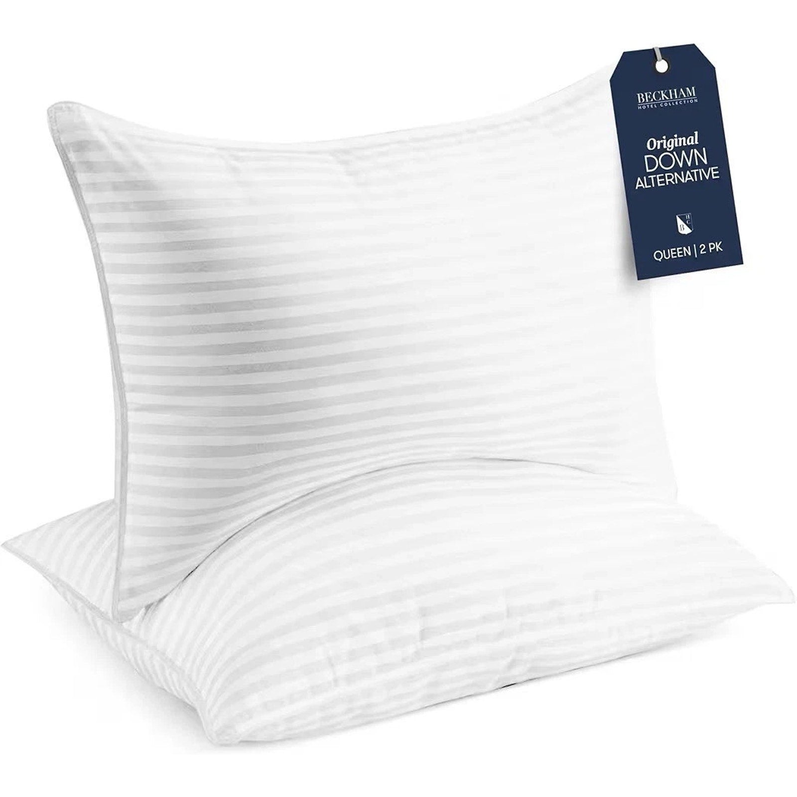 Beckham Hotel Collection Down Alternative Bed Pillows 2 Pack Queen Size White