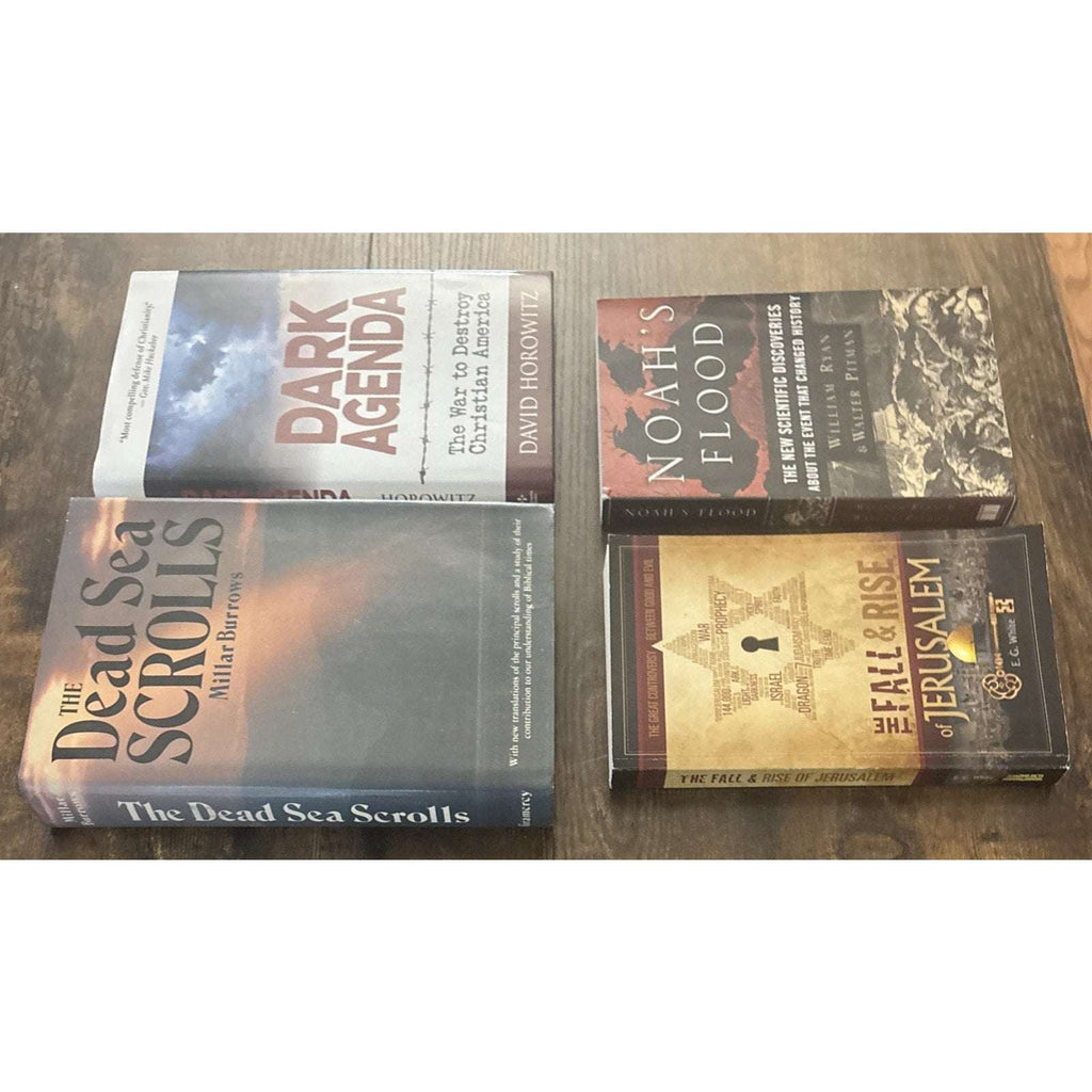 4 Books Dark Agenda, Noah's Flood, Dead Sea Scrolls & Fall & Rise of Jerusalem