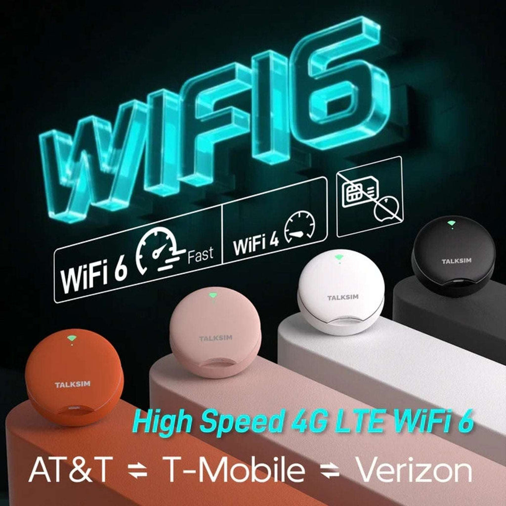 TALKSIM UFO Mobile Hotspot 1GB/Month WiFi 6 4G LTE Portable Up to 10 Devices