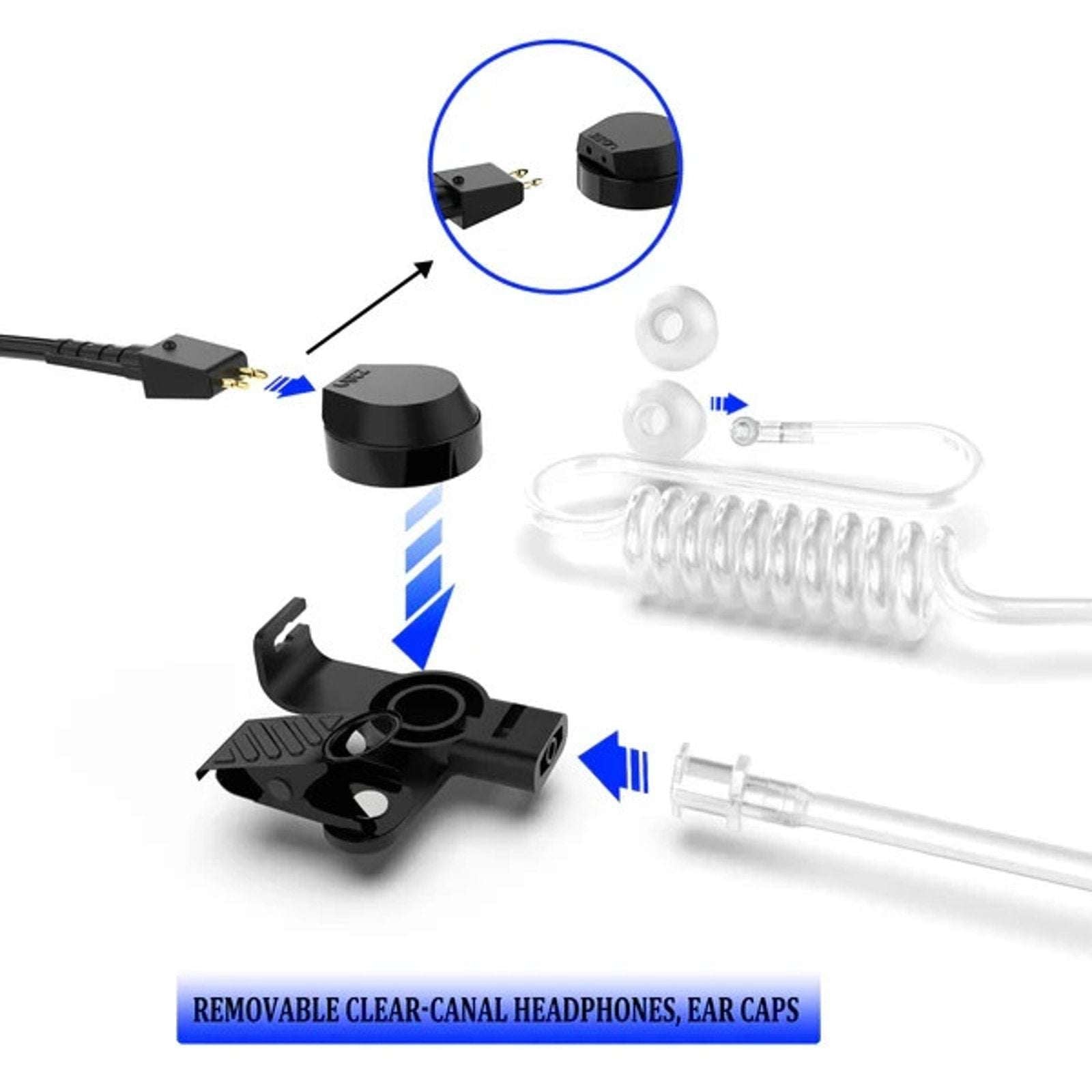 6 SAMCOM 2 Pin Hands-Free 2-Way Radio Earpiece w/ Mic For FPCN30A FPCN10A Radios