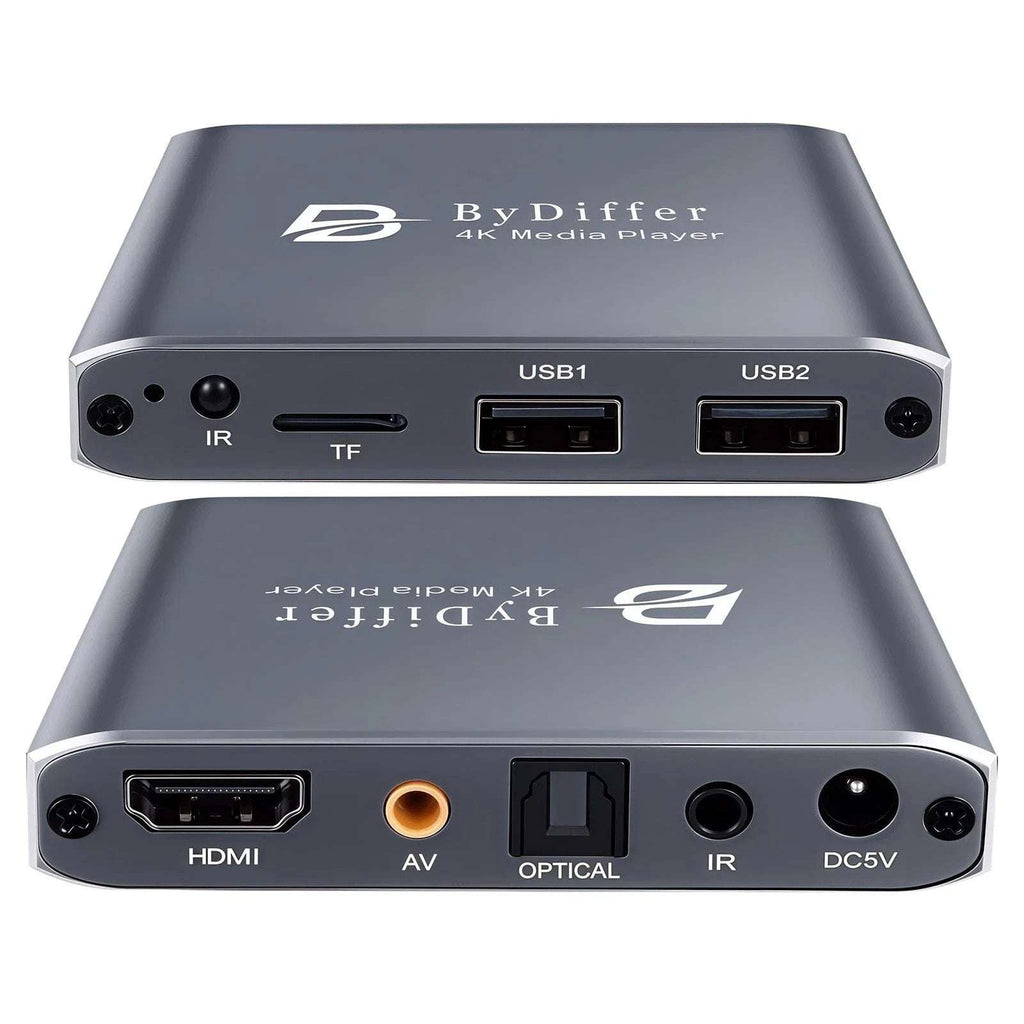 4K HD Digital Media Player TV MP4 Video Player USB Drive/Micro SD Card w/ Remote