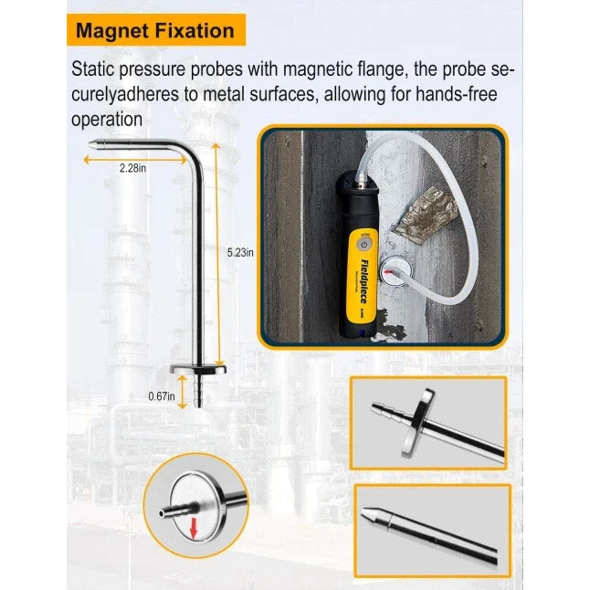 ZIBOO JL3MN Manometer Probe Kit for Klein Tools ET180 Digital Manometer w/ Case