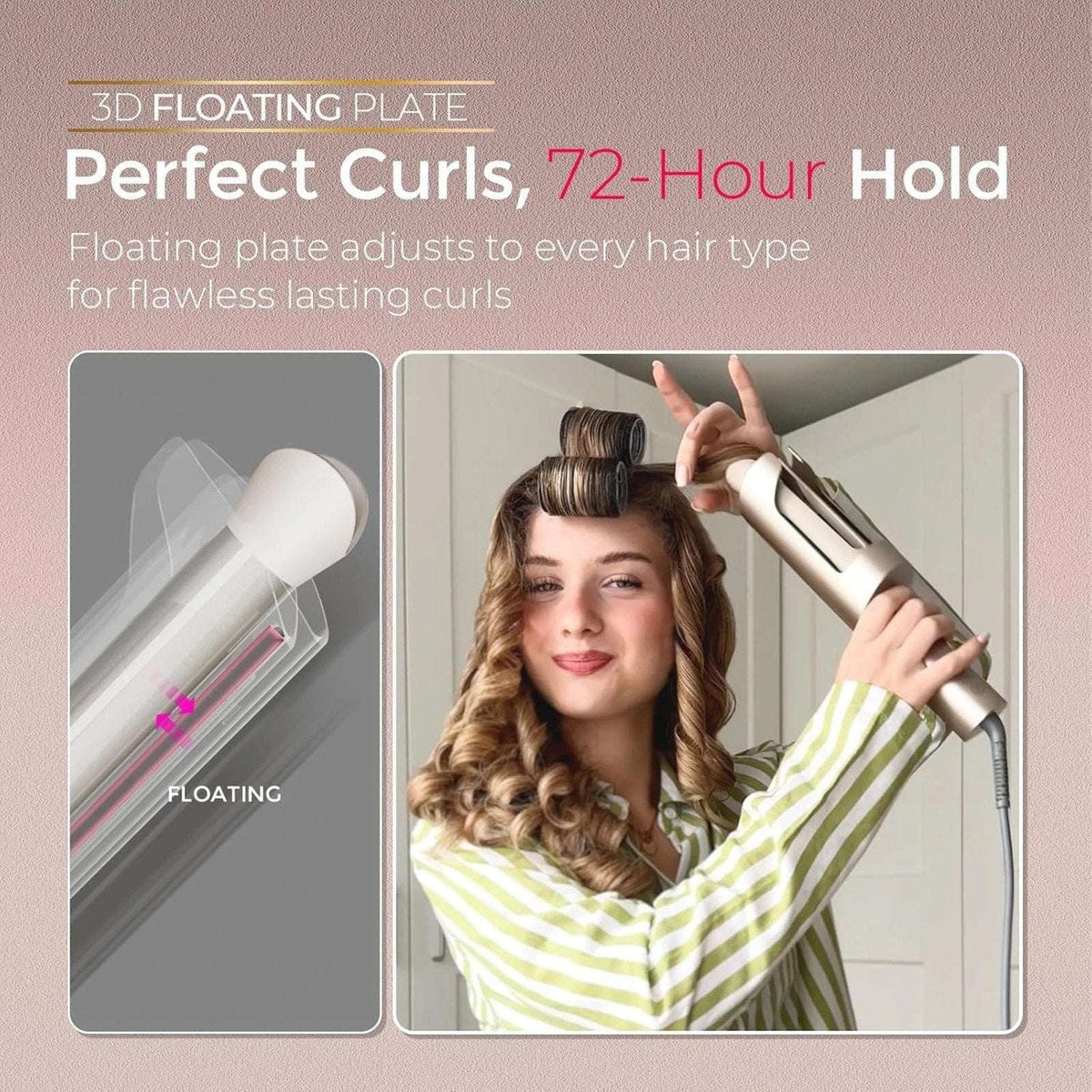 TYMO CurlPro Plus Long Barrel Upgraded Automatic Rotating Curling Iron 1" NEW