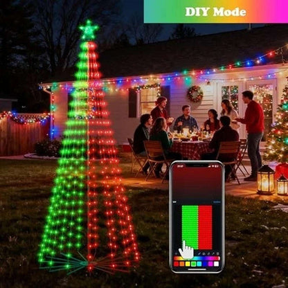 8' Smart 340 LED Christmas Tree App Control RGB Lighted Cone Music Sync DIY IP65