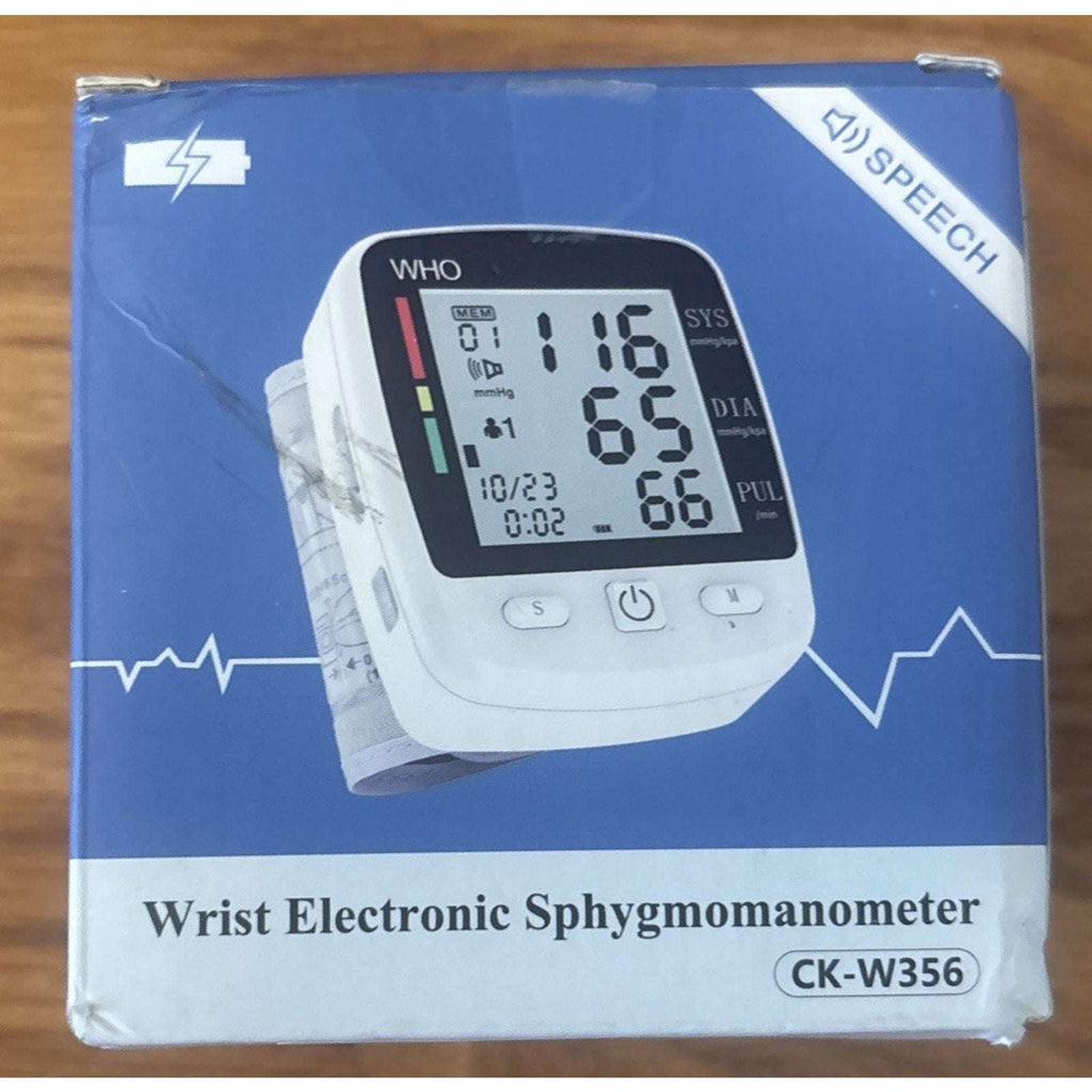 Wrist Blood Pressure Monitor Automatic BP Machine Cuff LED Heart Rate W/ Voice