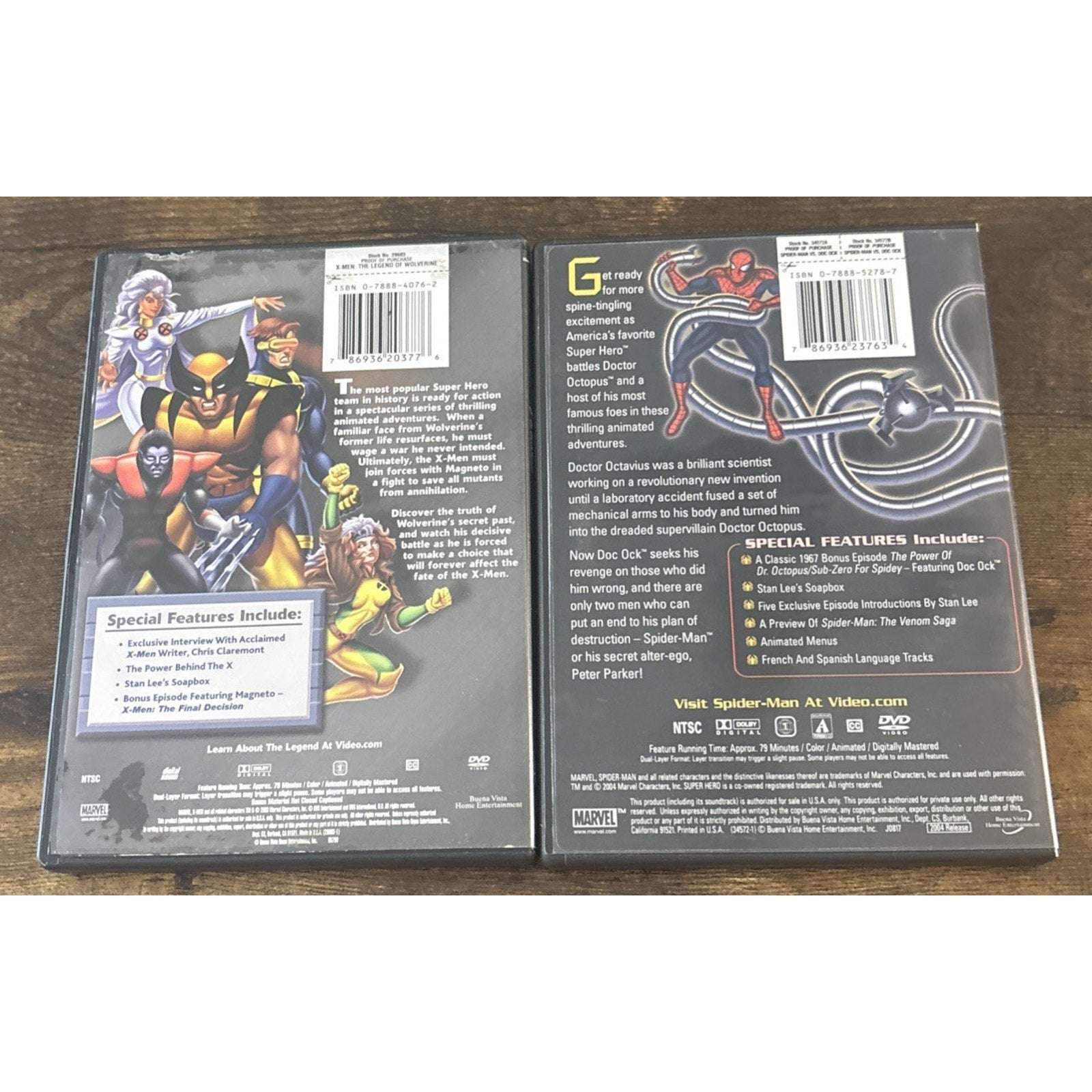 Spider-Man vs. Doc Ock (DVD, 2004) & X-Men The Legend of Wolverine (DVD, 2003)