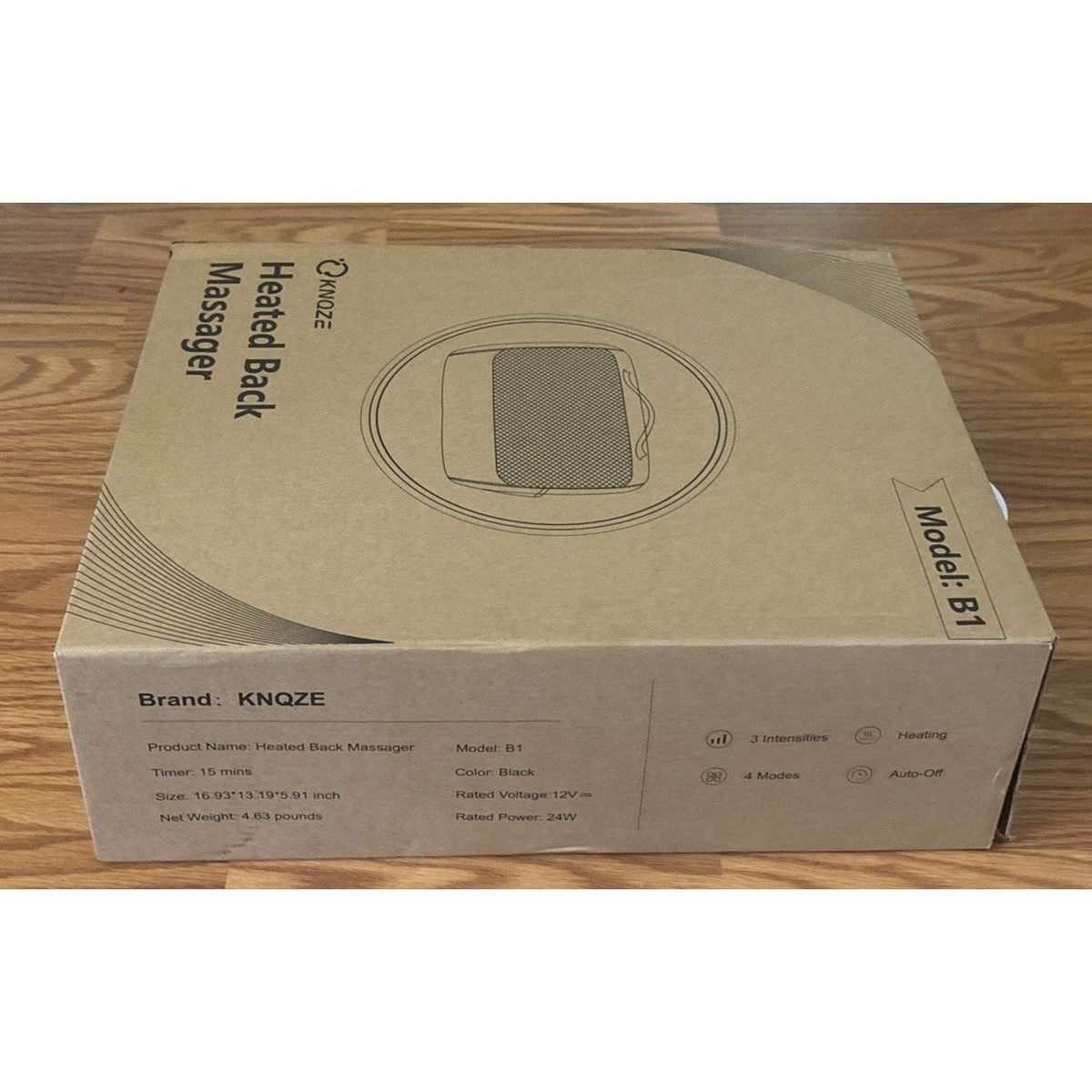 KNQZE 3-in-1 Shiatsu Back Massager Heated Lumbar Support 4D Kneading Deep Tissue