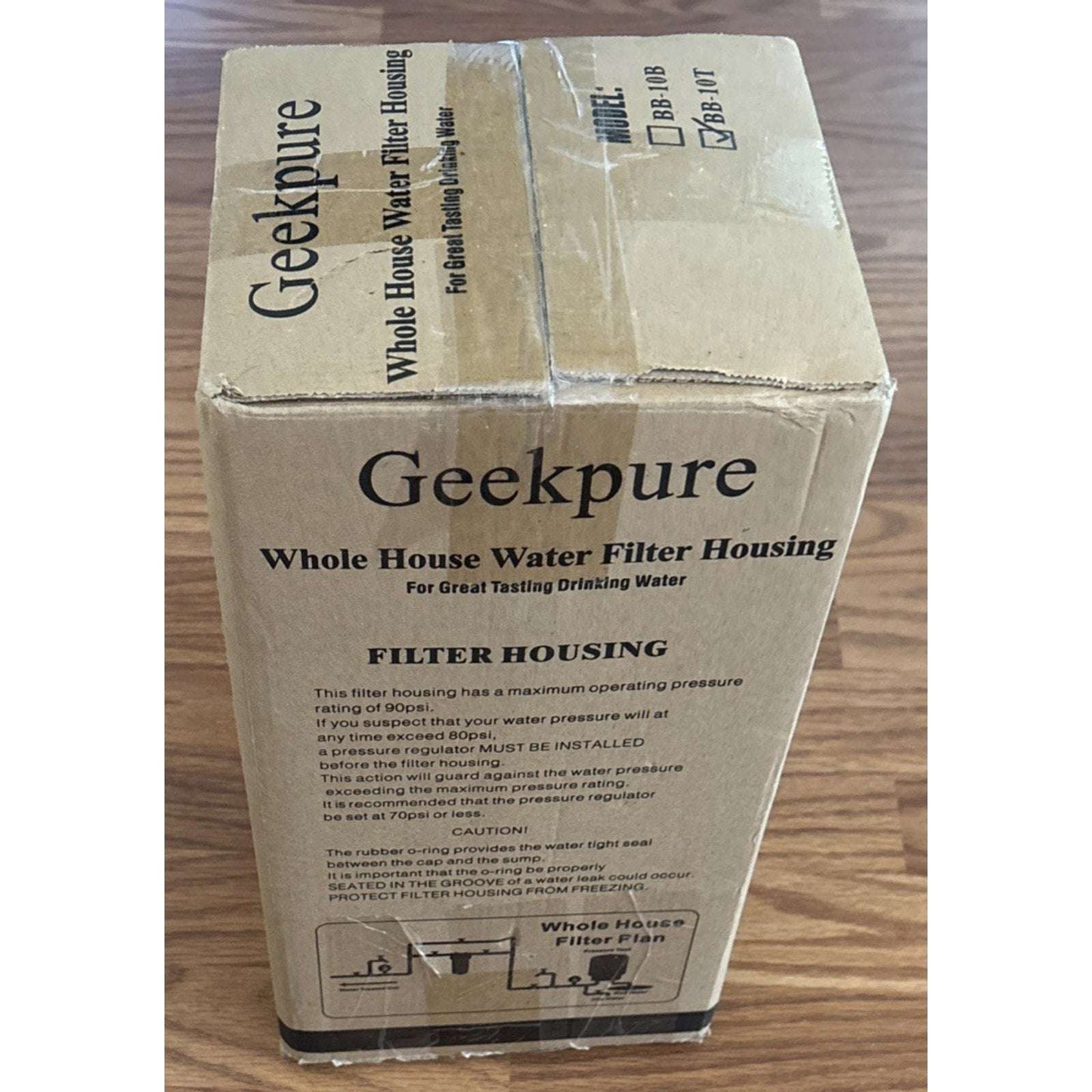 Geekpure 10 Inch Whole House Water Filter Housing 1"NPT Fit 4.5" x 10" Filters