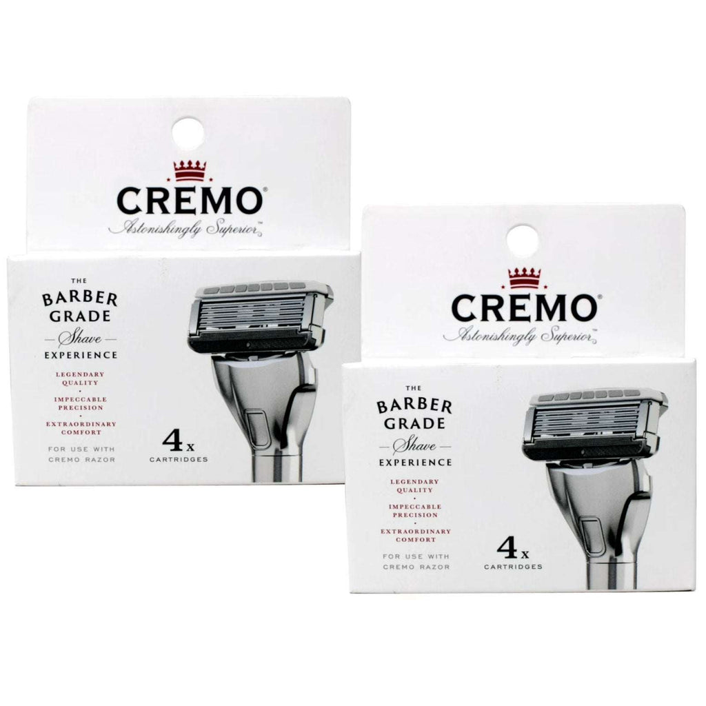2-Pack of 4 Cremo 5-Blade Barber Grade Mens Razor Cartridge Refills (8 Total)