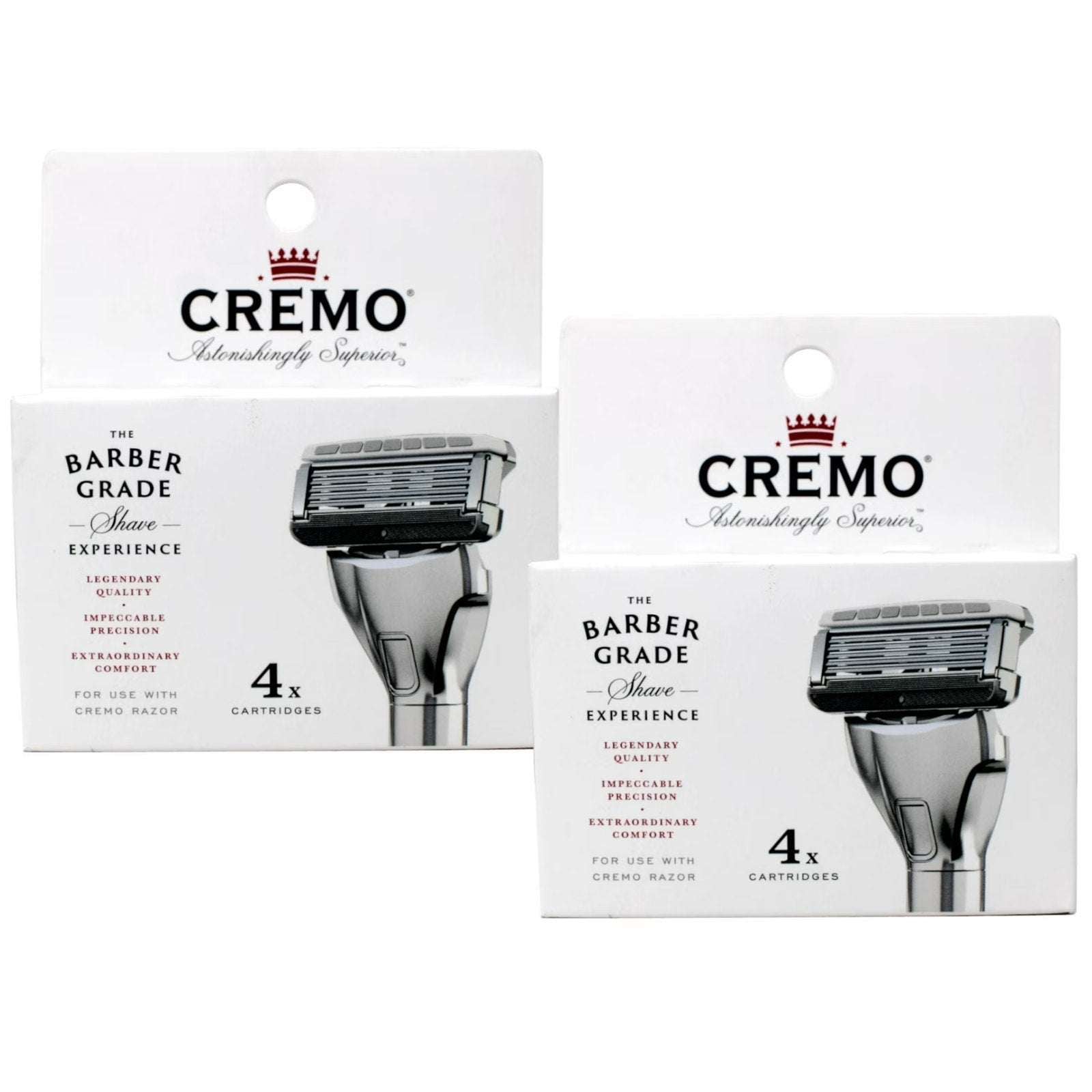 2-Pack of 4 Cremo 5-Blade Barber Grade Mens Razor Cartridge Refills (8 Total)