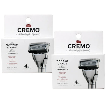 2-Pack of 4 Cremo 5-Blade Barber Grade Mens Razor Cartridge Refills (8 Total)