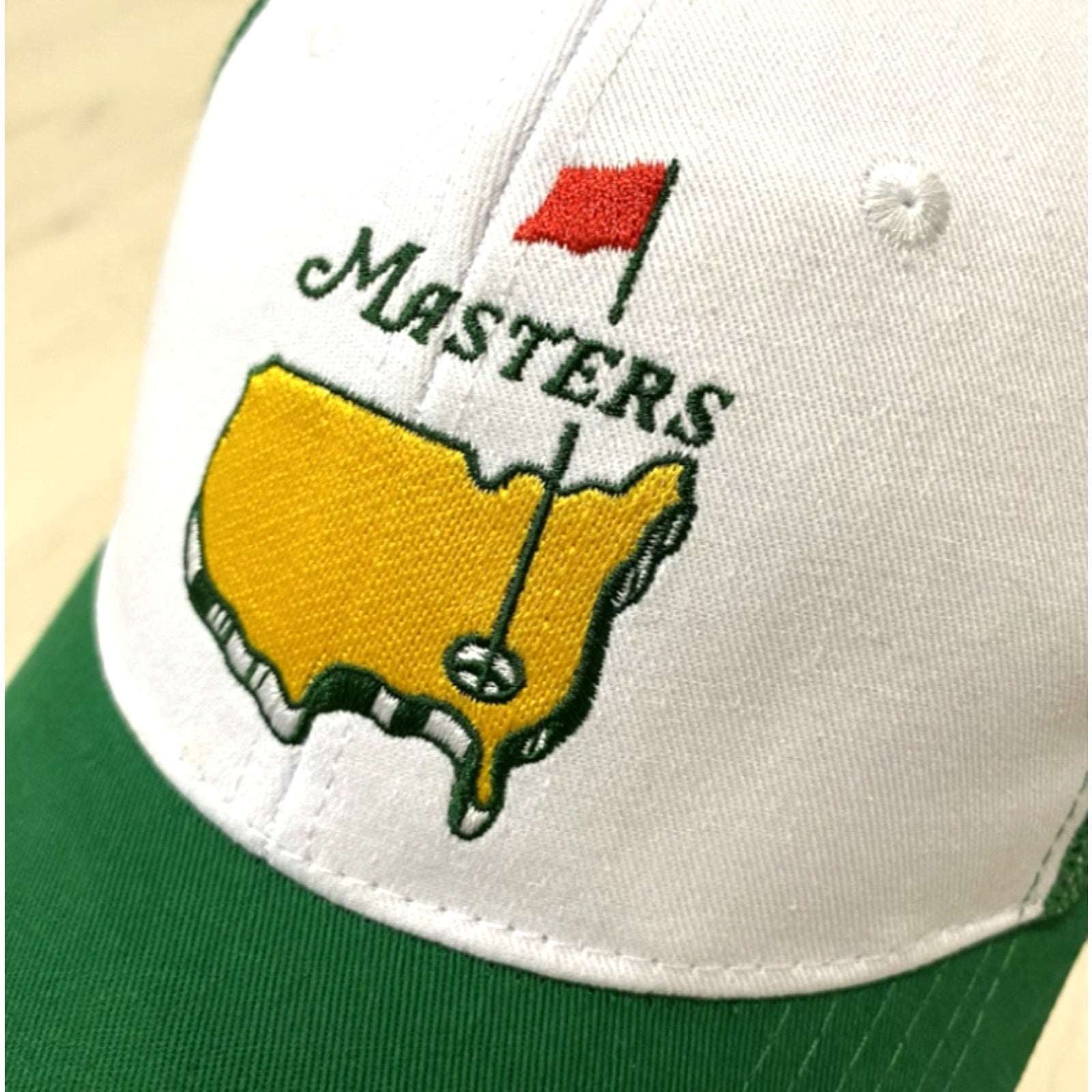 MASTERS LOGO GOLF CAP Mesh Trucker Snapback Hat Augusta Embroidered Green/White