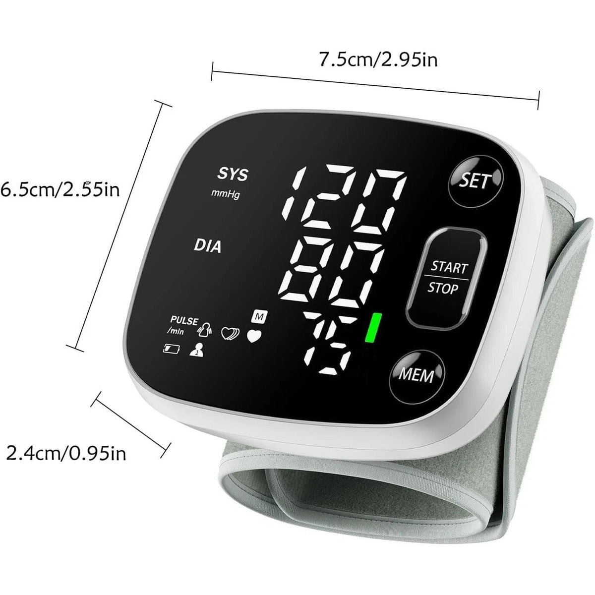 Oklar Automatic Blood Pressure Wrist Monitor for Home Use Rechargeable w/ Voice