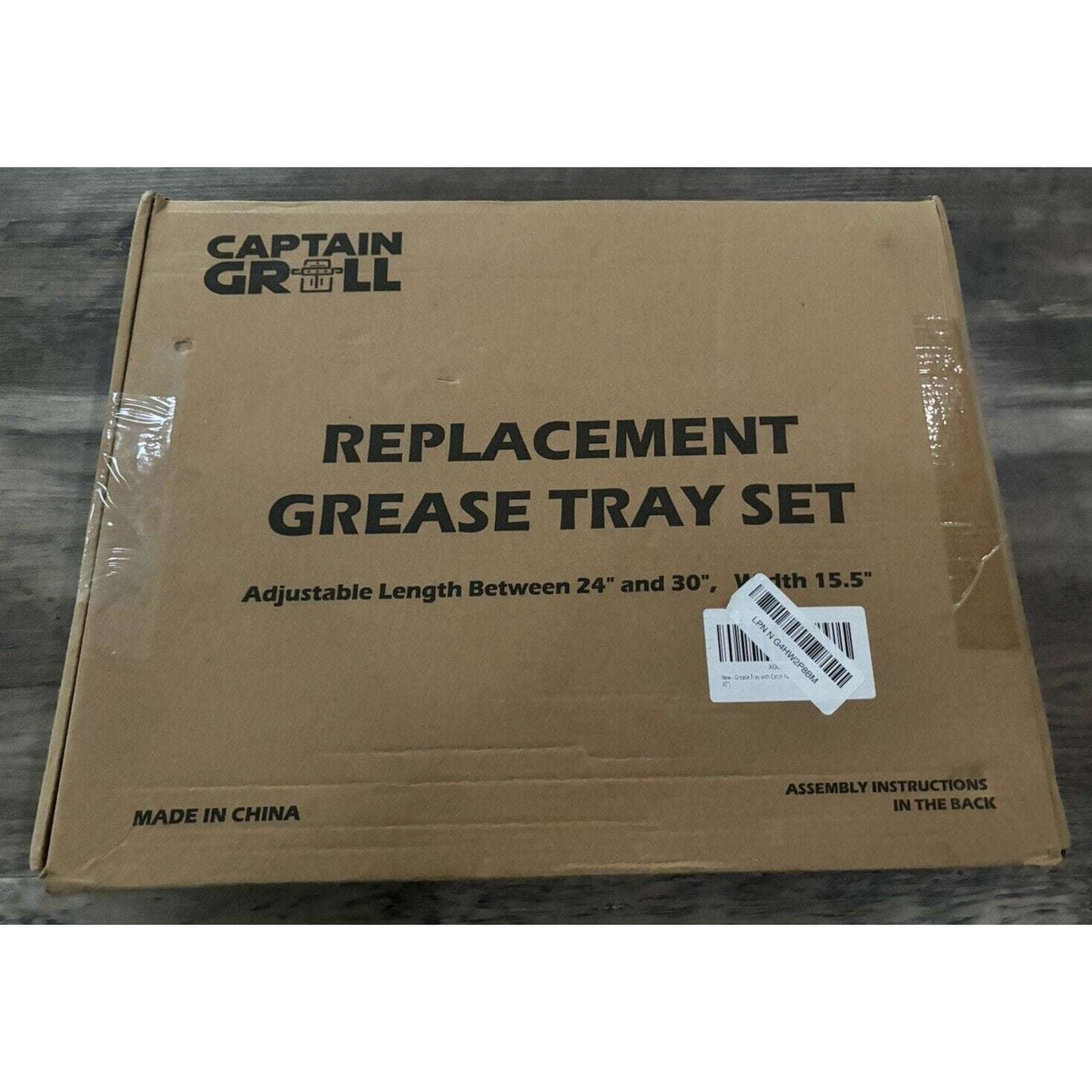 Captain Grill Grease Tray Set Adjustable Length Between 24” and 30” Universal