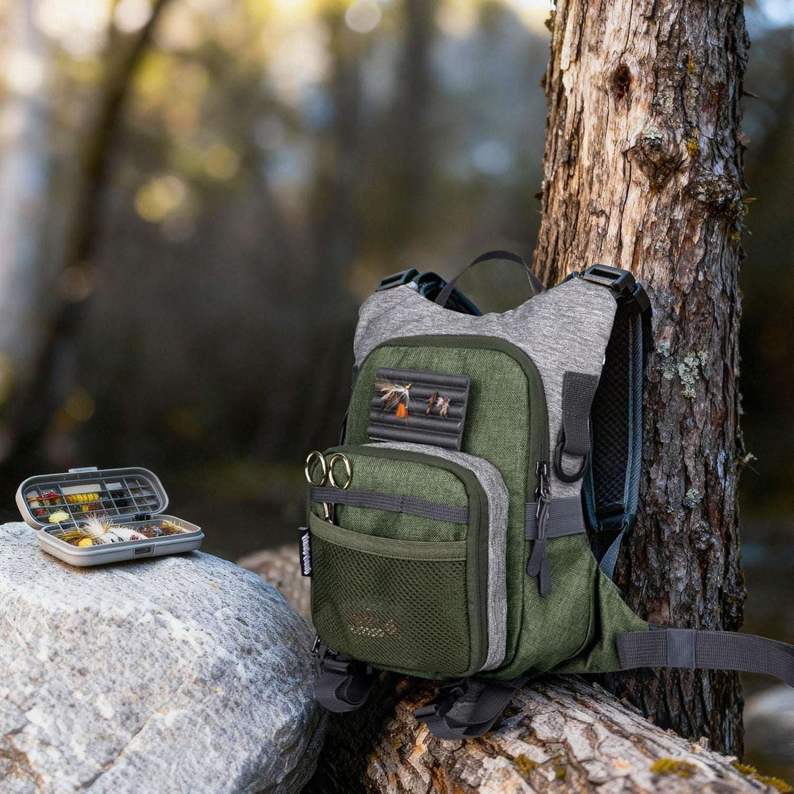 QulayQualy Fly Fishing Pack Chest Pack w/ Work Station Lightweight Tackle Bag