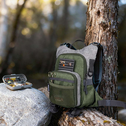 QulayQualy Fly Fishing Pack Chest Pack w/ Work Station Lightweight Tackle Bag