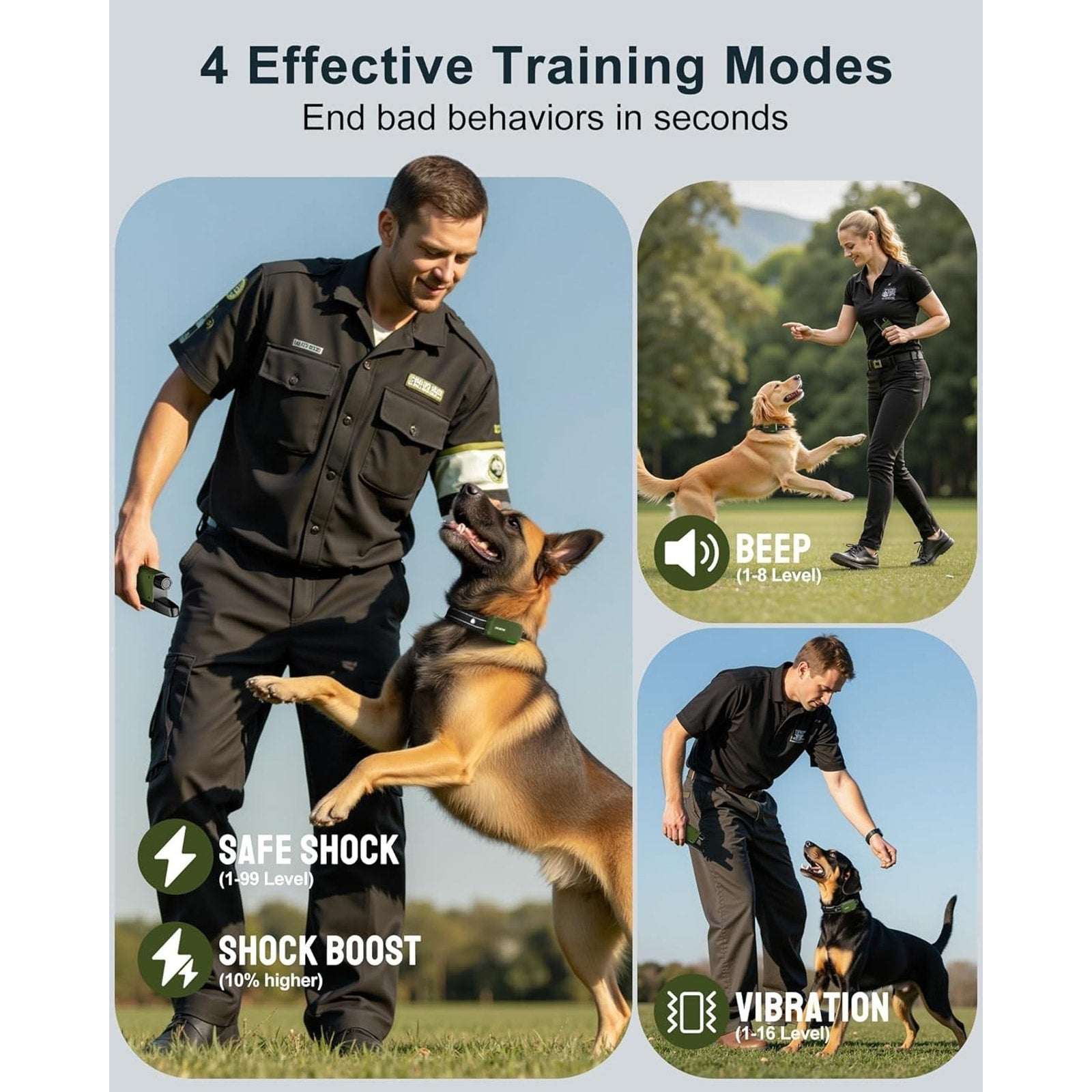 Jugbow Dog Shock Training Collar 4500FT w Remote, Waterproof, 10-120lbs, 4 Modes