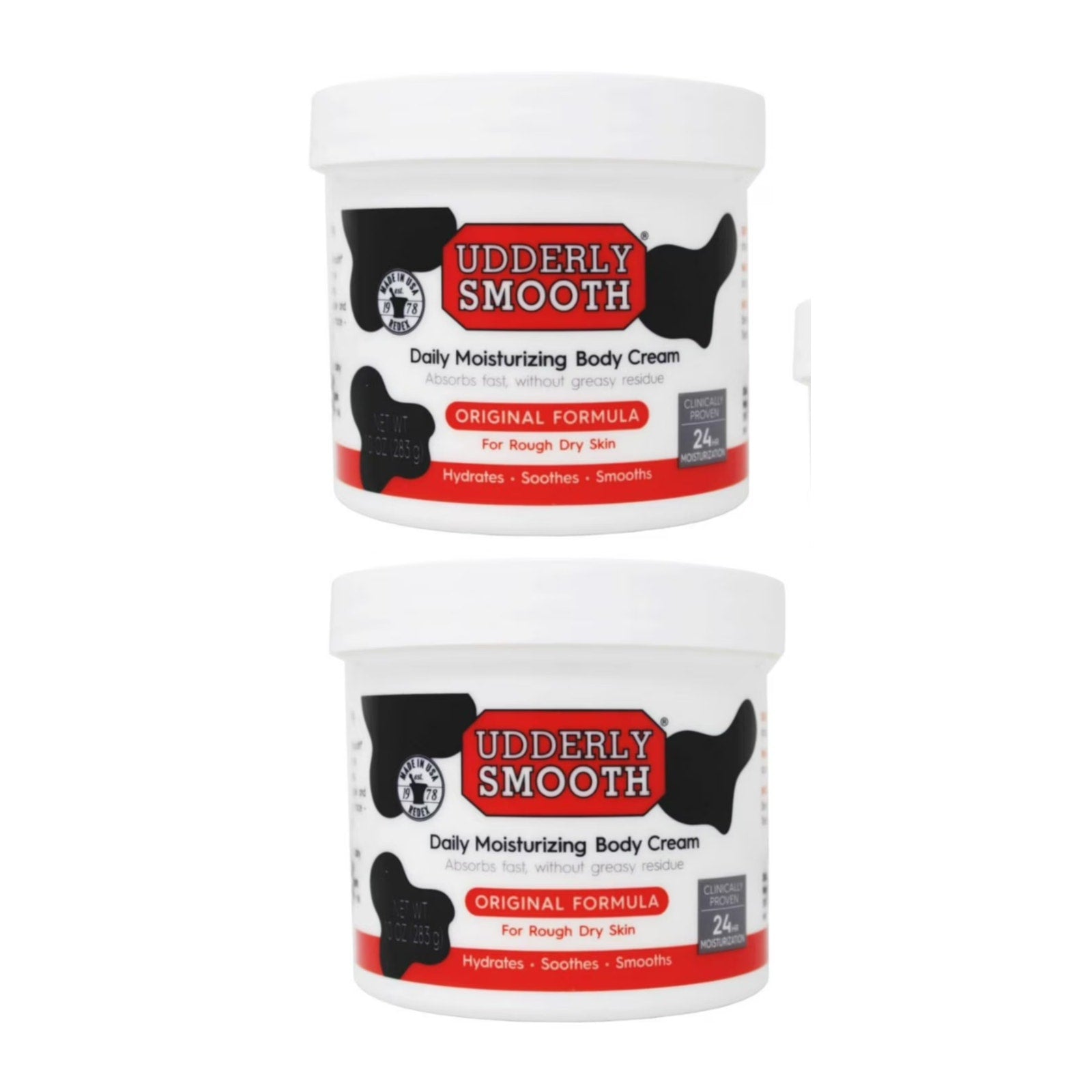 2 Pack Udderly Smooth Body Cream Soft Smooth Skin Original Formula, 10 Oz Each