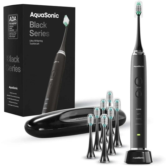 AquaSonic Black Series Ultra Whitening Toothbrush Wireless Charging, Travel Case