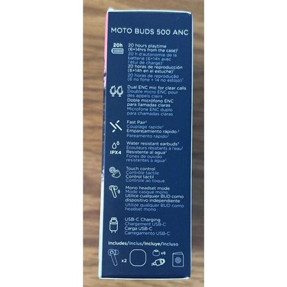 Motorola Sound Moto Buds 500 ANC True Wireless Earbuds - Active Noise Canceling