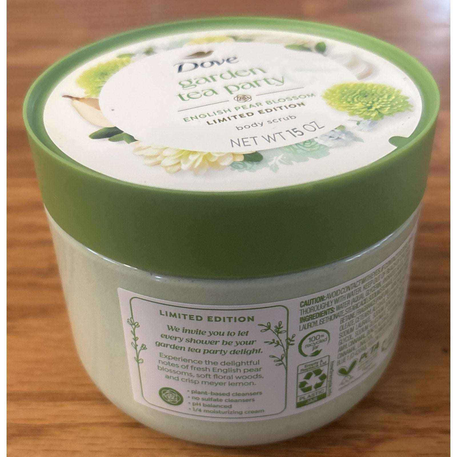 2PC Dove Beauty Garden Tea Party Body Scrub English Pear Blossom Limited Edition