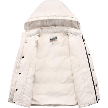 WULFUL Boy's Winter Coat Sherpa Lined Detachable Hat Down Puffer Jacket Sz 15/16